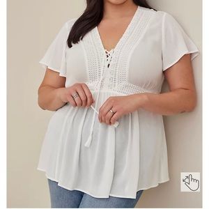 White babydoll gauze top